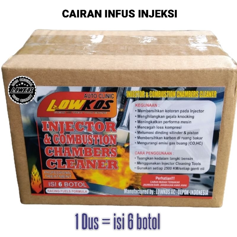 LOWKOS - 1 Dus (6 Botol) CAIRAN INFUS INJEKSI @50ml Pembersih injektor