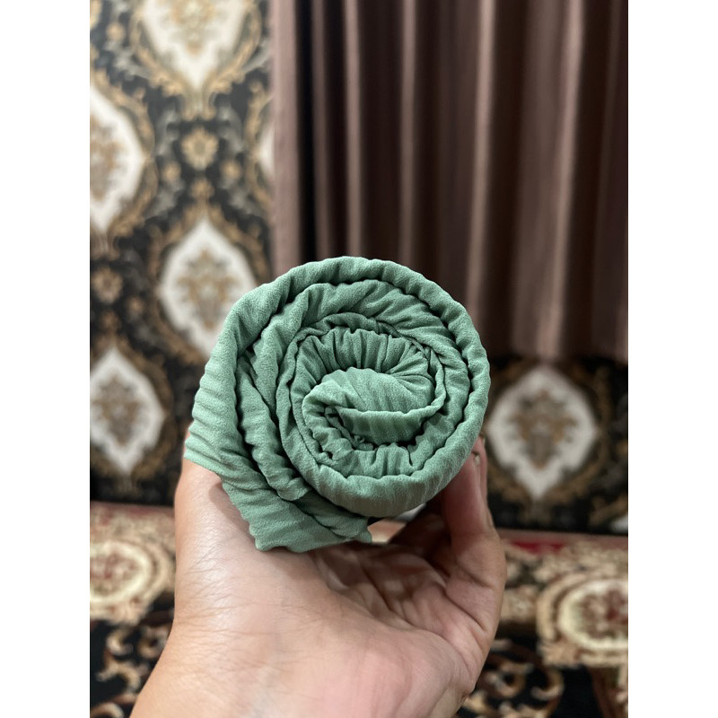 Pashmina Plisket Sage Premium Hijab Pashmina Plisket Ceruty Sage Plisket