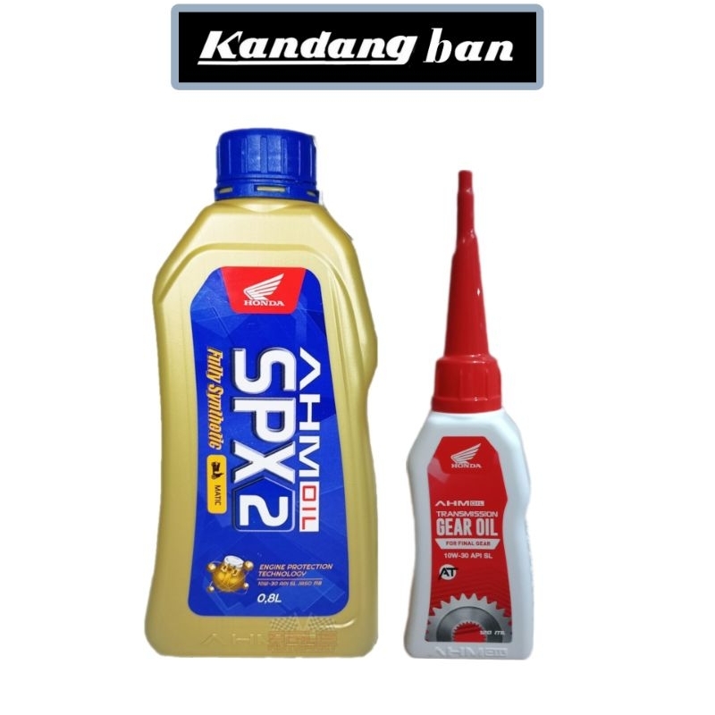 PAKET OLI AHM SPX1 10W-30 0.8L + OLI GEAR HONDA 120 ML ,UNTUK SEMUA MATIC