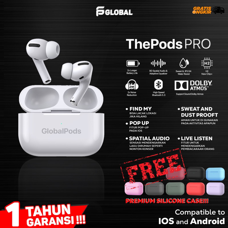 [Garansi 2 Tahun] Global Pro New + Gratis Premium Silicone Case + Gratis Emas