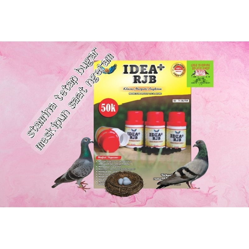 rjb 100 butir idea plus kamlang herbal burung merpati sang juara kolongan tinggi jauh balap lomba asli ori rjb