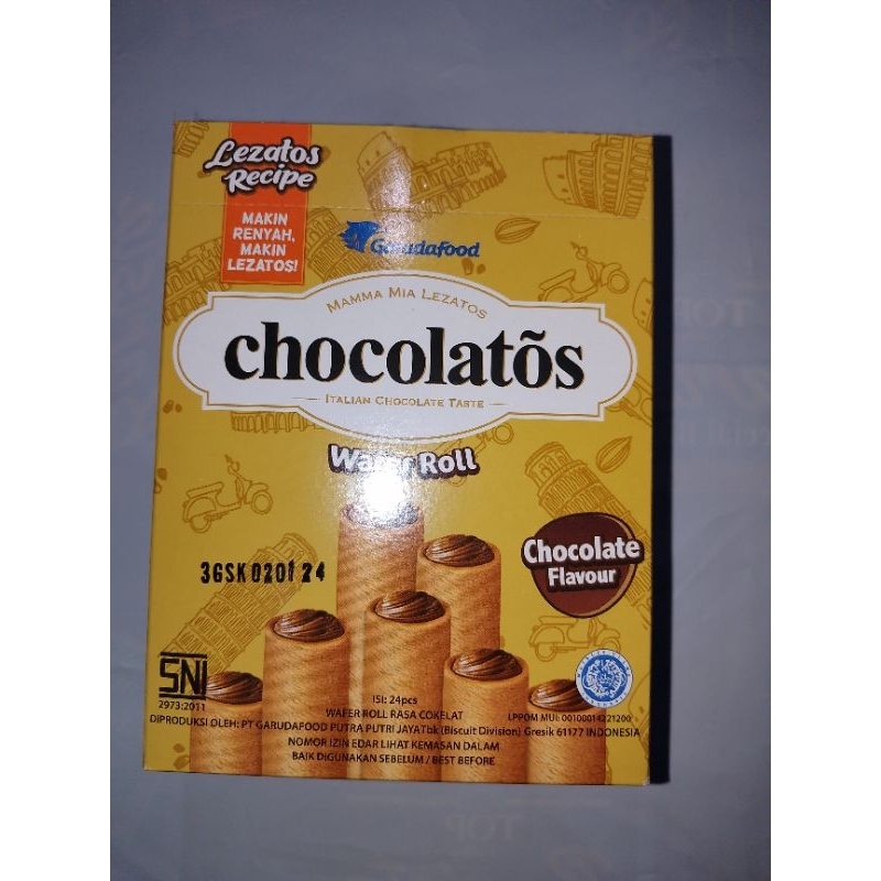 

CHOCOLATOS wafer roll 1box isi 24pc