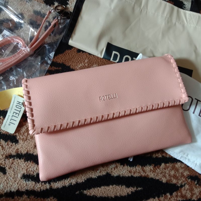 Rotelli Tas Clutch Peach Original Mall (Nego Tipis)