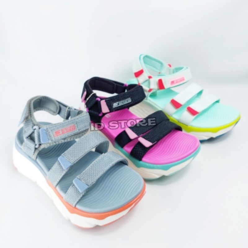 SKECHERS MAX CUSHIONING SLAY/SANDAL SKECHERS WANITA