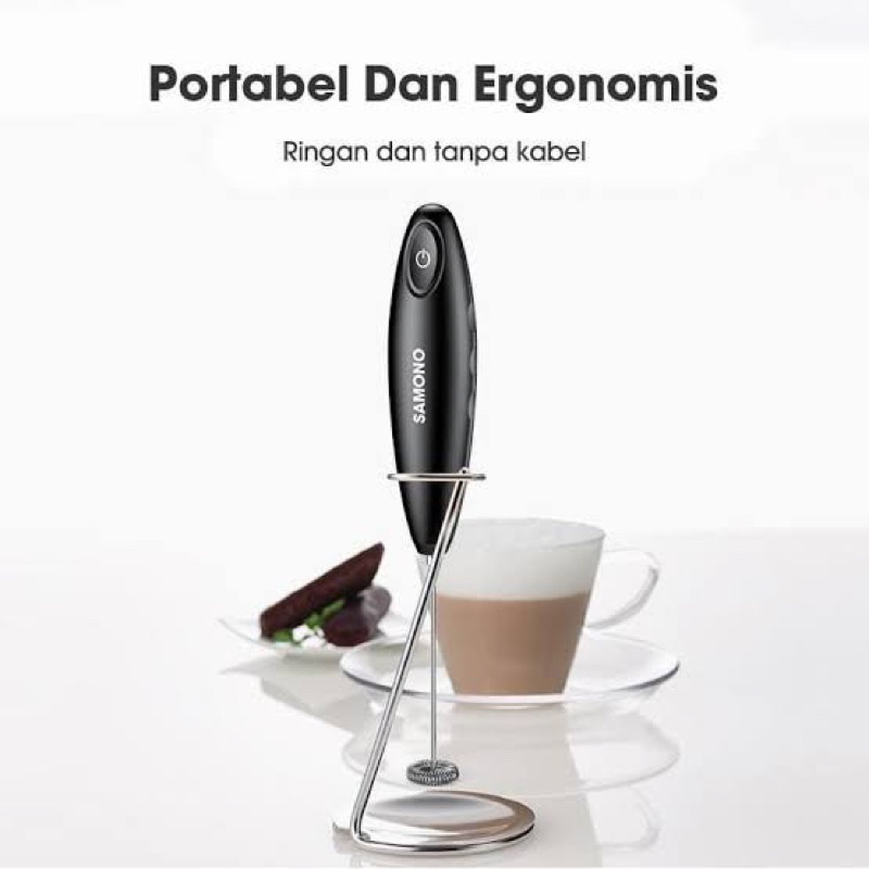 SAMONO Mixer Mini Portable SWMFR11 Red Pengaduk susu Pengocok Telur