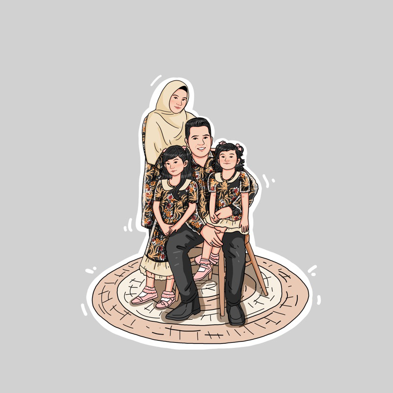 (softfile) TIPE A  Ilustrasi / kado foto / ultah / gift / wedding /  ilustrasi minimalis / dekorasi  karikatur vektor fanart