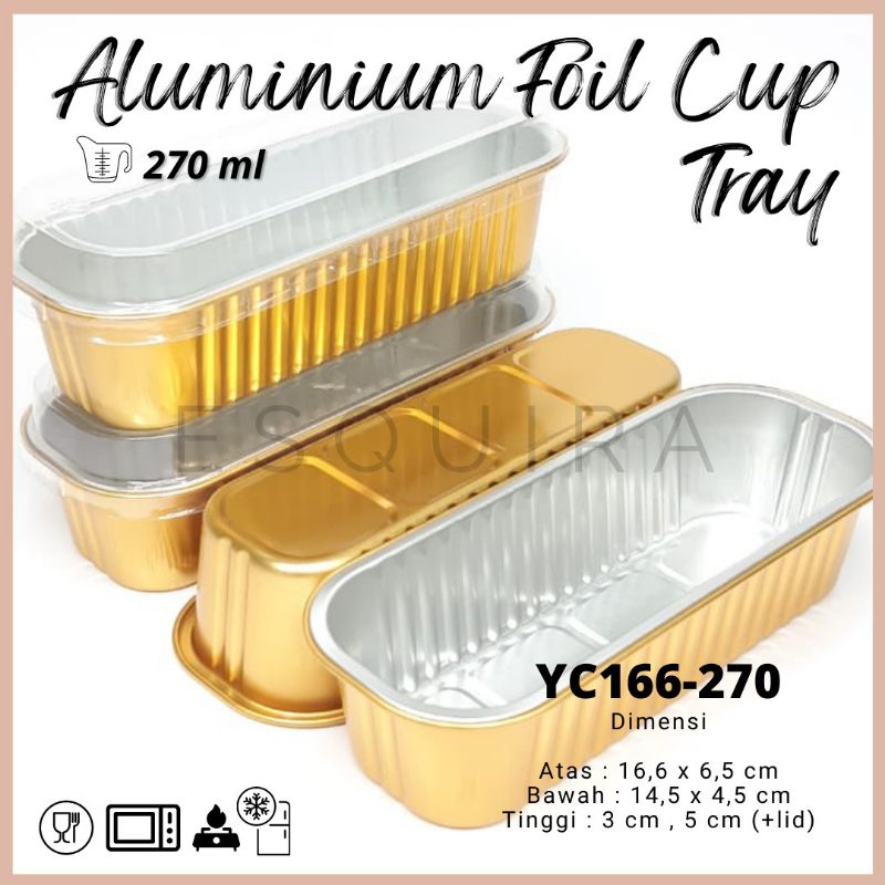 Aluminium Foil Cup Tray Gold + Pet Lid / 10 PCS / YC166-270