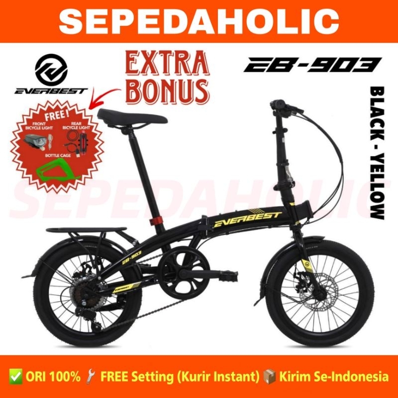 Sepeda Lipat EVERBEST EB 903 NEW 16 Inch Dewasa Anak Boncengan 7 Speed