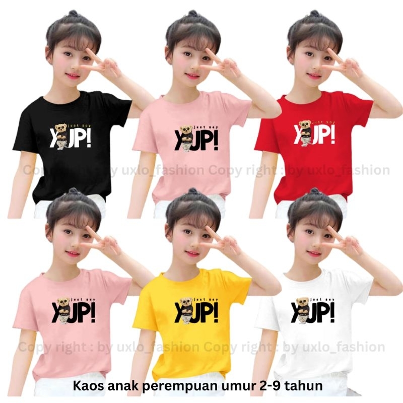 BAJU KAOS ANAK PEREMPUAN DAN LAKI LAKI MURAH LENGAN PENDEK GAMBAR MOTIF TEDY BEAR YUP LUCU UMUR 1 2 3 4 5 6 7 8 9 TAHUN UXLO FASHION