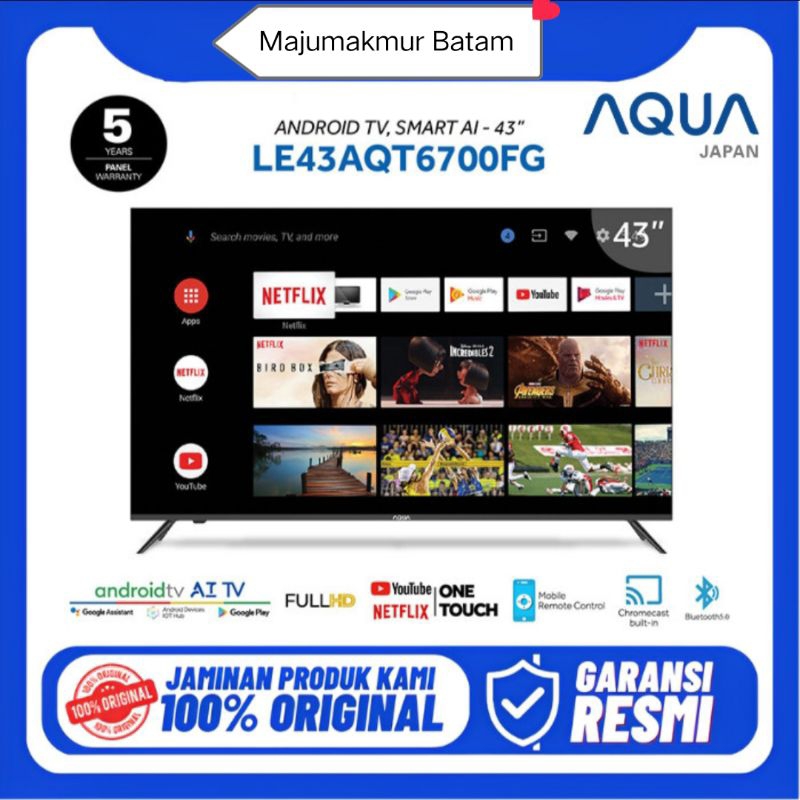 TV AQUA JAPAN ANDROID TV LED 43 INCH LE43AQT6700FG