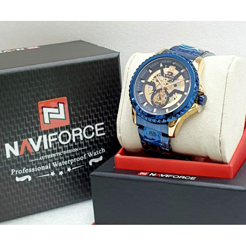 NAVIFORCE ORIGINAL 9186 GARANSI STAINLISS STEEL CHRONO FREE BOX