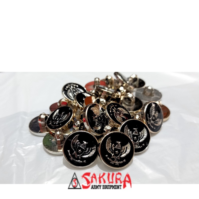 Kancing Safari Garuda Emas Kancing Baju Seragam Safari 12pcs