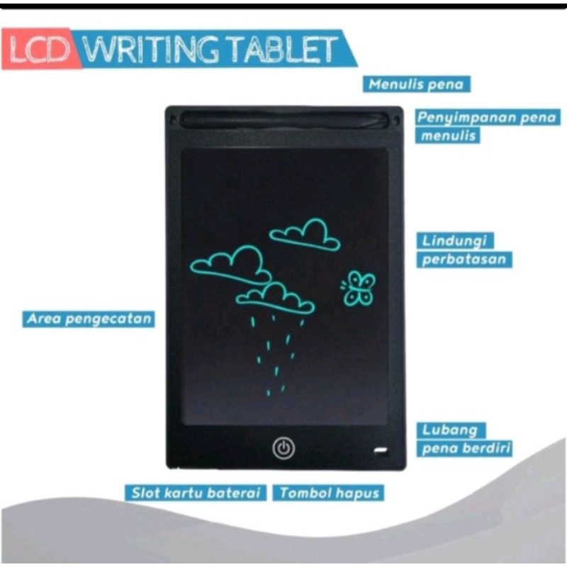 Writing Board LCD 8.5&quot; Ipad Tab Papan Tulis Anak Digital Anti Radiasi Serbaguna