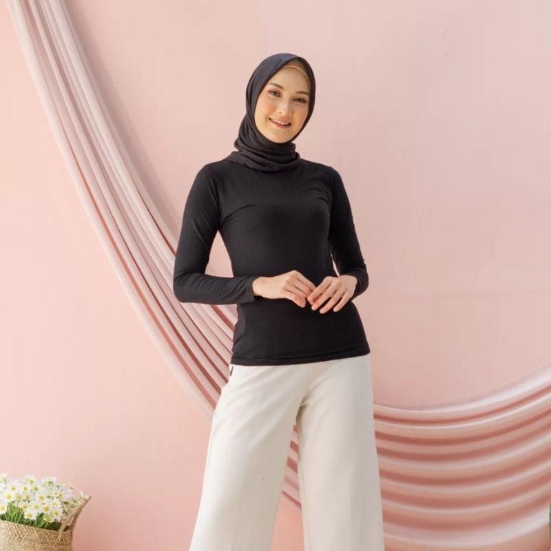 Manset hijab manset kaos dalaman lengan panjang bahan rayon polos warna