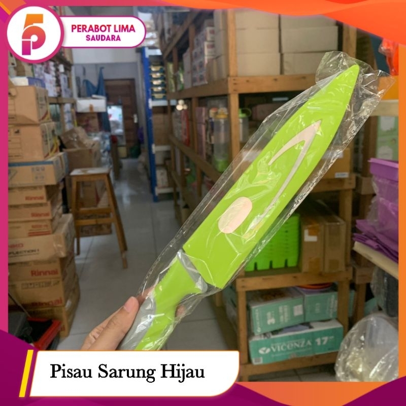 Pisau Dapur/ Pisau Buah/ Pisau Dapur Sarung Warna Hijau/ Pisau Dapur Stainless