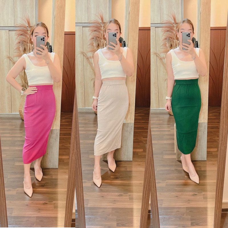 MARELLA MAXI KNIT SKIRT PREMIUM KOREA - ROK SPAN RAJUT TEBAL - ROK PANJANG HIJAB FRIENDLY - ROK KANTORAN - HADIAH / KADO ULTAH WANITA