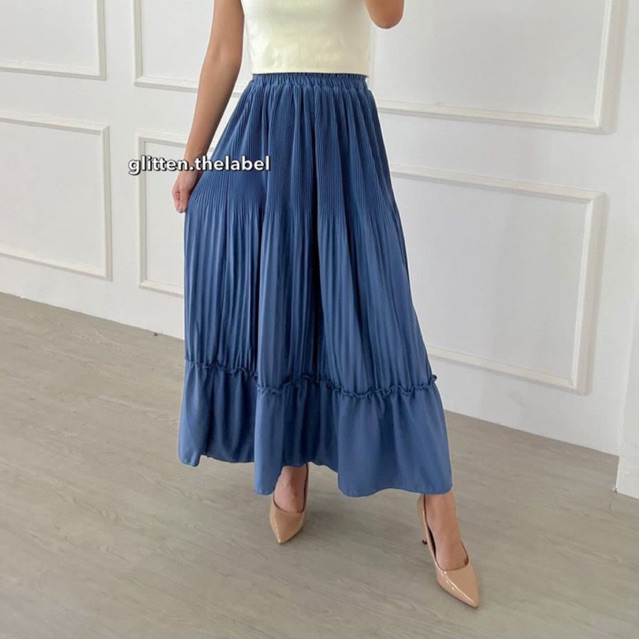 Rok Plisket Lidi Cabang / Rok Plisket Duyung  / Rok Plisket Mayung Cabang Premium / Rok Plisket Susun / Pleated Skirt (020)