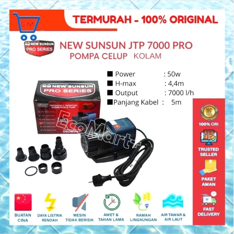 PROMO Sunsun JTP 7000 PRO Pompa Air Water Pump Akuarium Kolam Hemat Listrik