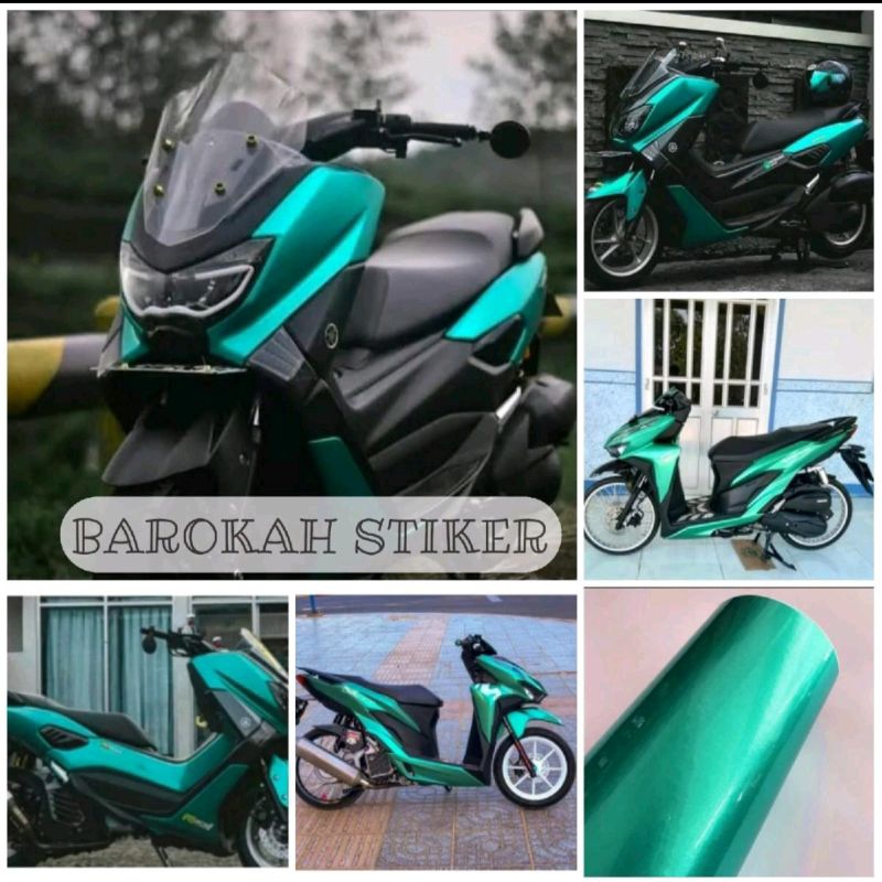 SKOTLET WARNA HIJAU TOSCA METALIK CROM STIKER MOTOR DAN MOBIL