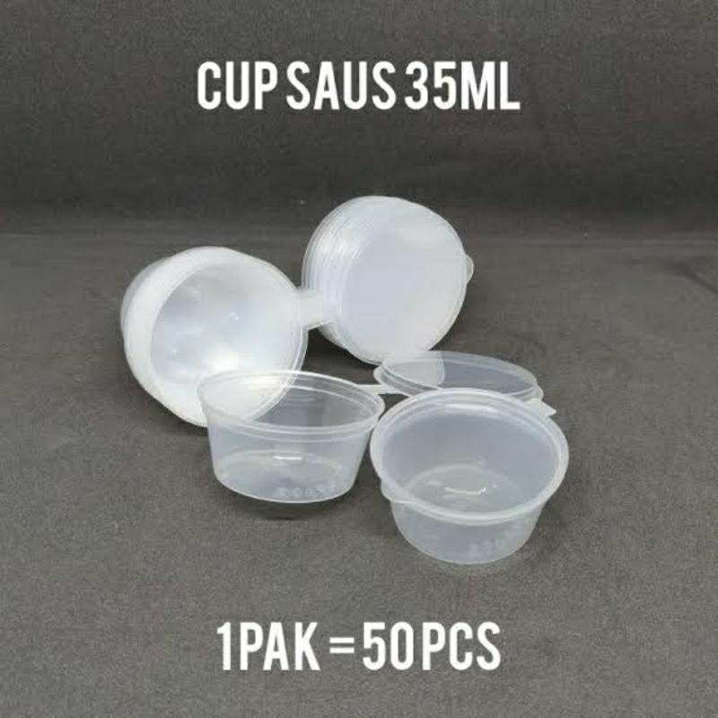 THINWALL SAUCE CUP 35ml. Thinwall Cup 1 pack 50 pcs . Saos Cup / Tempat sambal /Tempat Saos