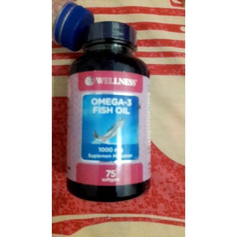 omega 3 fish oil wellness 1000mg isi 75,150 n 375 softgel