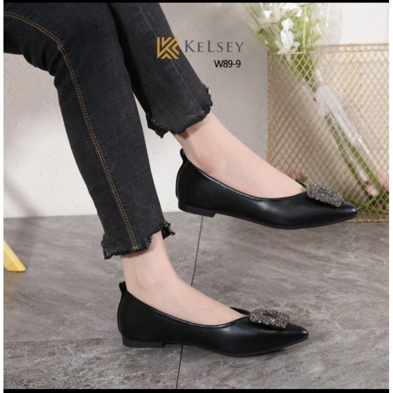 W89-9 SEPATU WANITA KELSEY CHELLA FLAT SHOES ORI BRAND