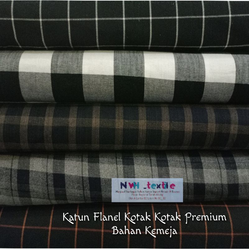 KAIN KATUN FLANEL KOTAK KOTAK PREMIUM IMPORT ( BAHAN KEMEJA )