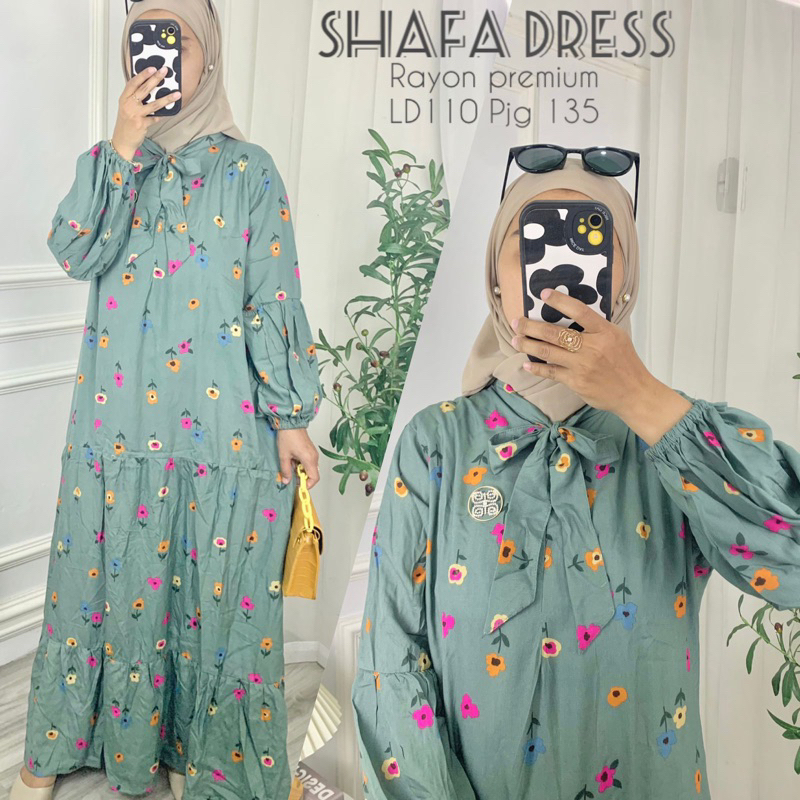 DRESS SHAFA MOTIF RAYON PREMIUM GAMIS BUSUI REMPEL