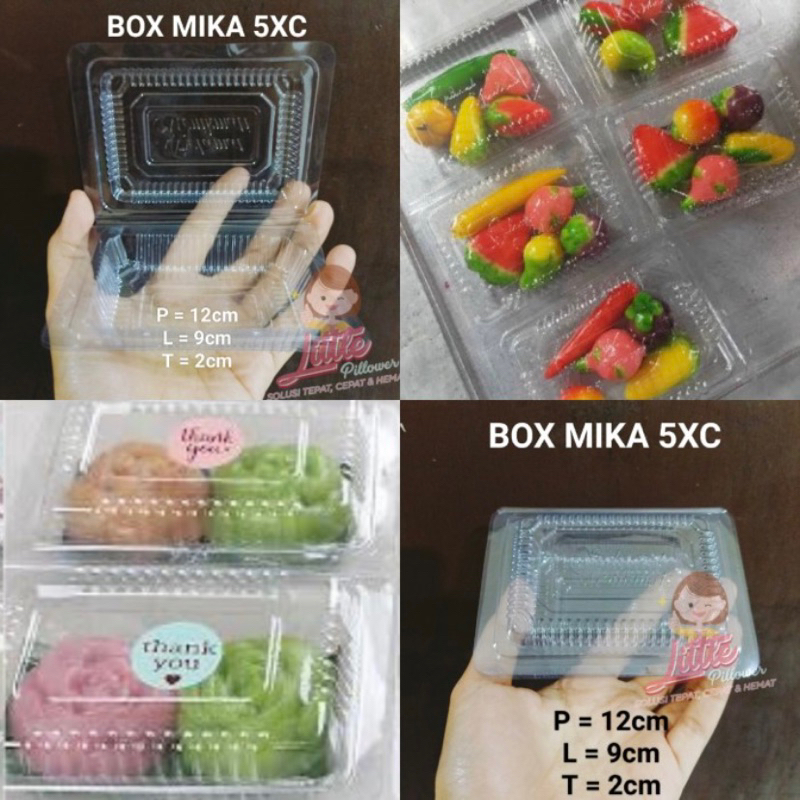 (ISI 100PCS) Box Mika 5XC - Mika Kue Basah - Tray mika Jajanan Pasar