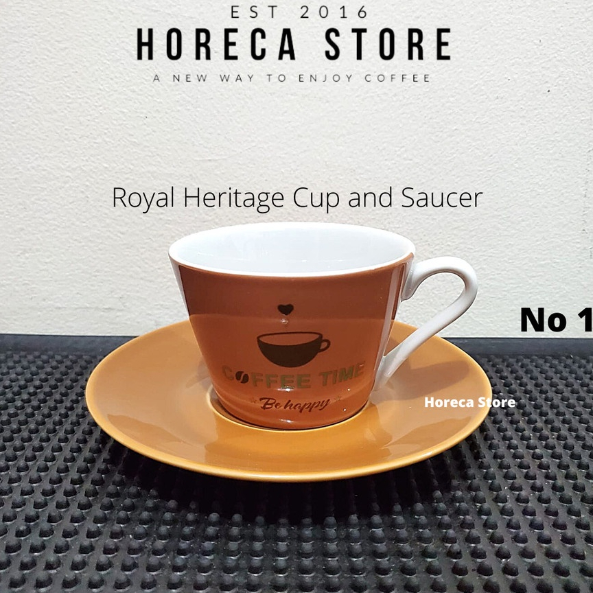 Cangkir Kopi Keramik 225 ml dengan Tatakan Saucer / Tulip Cup / Gelas Latte Cappucino Espresso Unik 