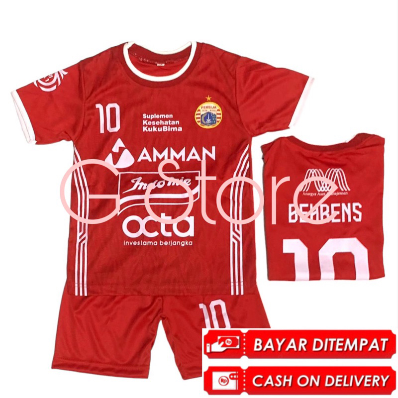 bisa cod setelan bola anak persija club gajos terbaru set kaos sepak bola termurah berkualitas baju futsal laki