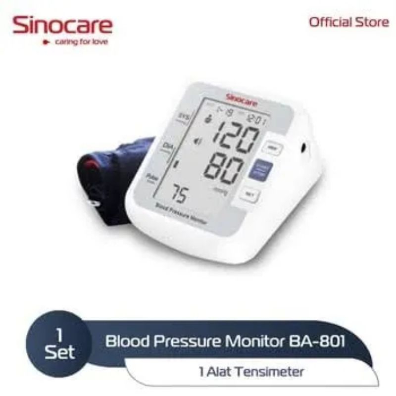 SINOCARE BLOOD PRESSURE BA 801 / ALAT CEK TEKANAN DARAH DIGITAL