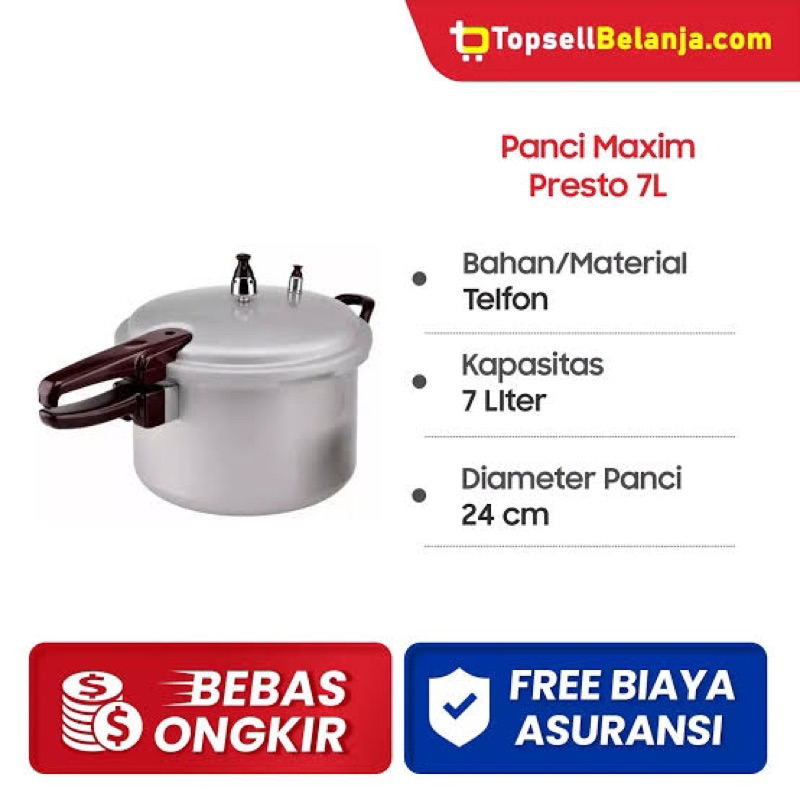 Presto / SERBAGUNA PANCI PELUNAK PRESSURE COOKER Maxim 7 Liter 7 lt