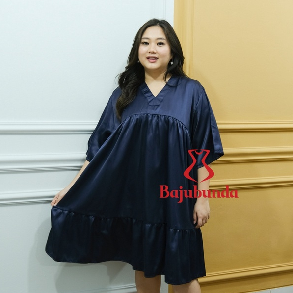 LD 130 Dress Jumbo Daster Big SIze Wanita Baju Oversize Bajubunda Temasilk