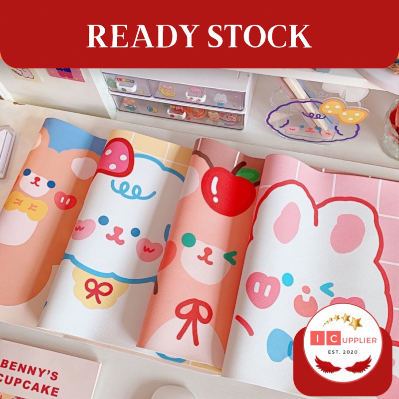 READY STOCK Icupplier FORMEE KOREAN CARTOON PVC TABLE MAT - ALAS TATAKAN MEJA BELAJAR KERJA Cutie