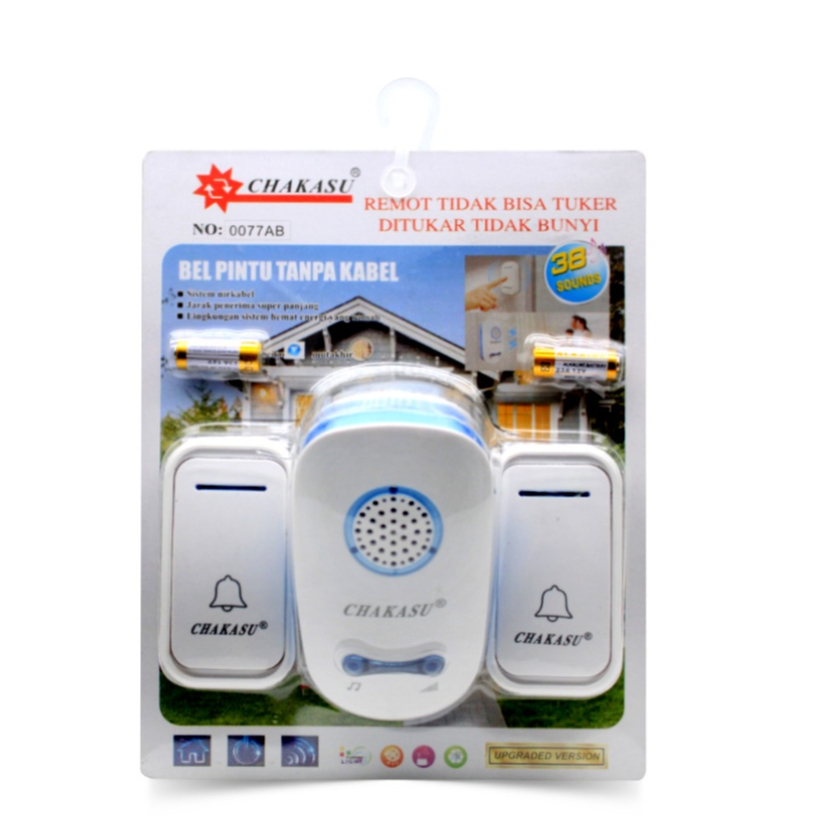 Chakasu Bel Pintu Wireless - Door Bell 2 Remote Dc Ac 0077Ab