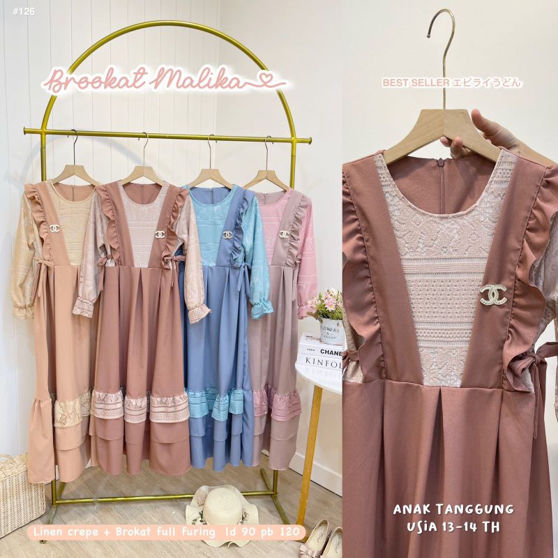 [7-15T] GAMIS KOREAN CRINKLE POLO LINEN MAXY BROKAT FELIZIA ANAK REMAJA Gamis Anak Remaja Tanggung Viral Umur 7-8-9-10-11-12-13-14-15 Tahun | Outfit Remaja Kekinian Baju Muslim Anak Perempuan Anak Tanggung | Ootd muslimah Kekinian Anak Perempuan ala korea