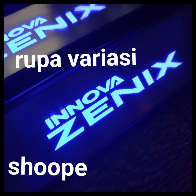 sill plate silplate samping pintu mobil toyota innova inova ZENIX 2023 nyala lampu led biru