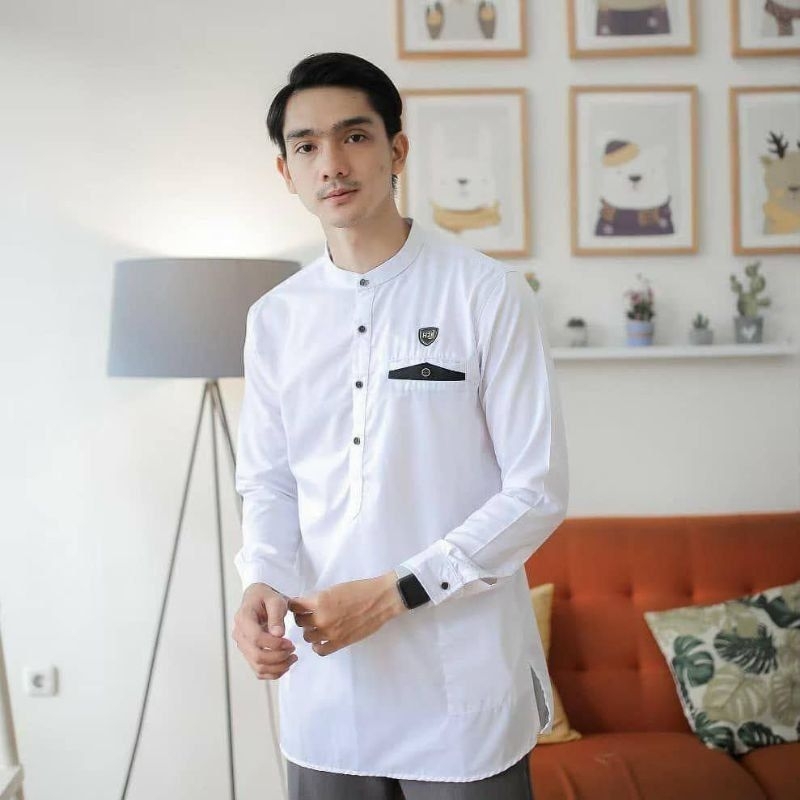 Baju Koko Kurta Dewasa Lengan Pendek Material Catton Adem Serap Keringat