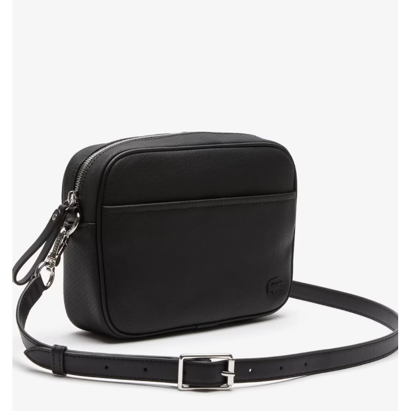 SALE TAS SELEMPANG LACOSTE HAND BAG BLACK LEATHER NEW ORIGINAL