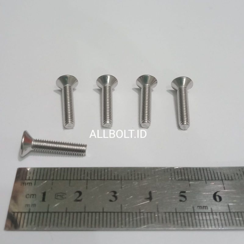 Baut JF stainless baut 7/4mm x 20mm (5biji)