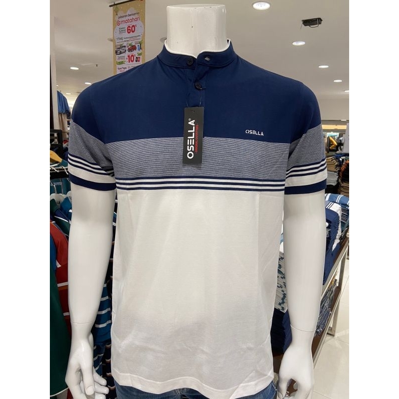 Osella Baju Kaos Polo Shirt Pria Lengan Pendek Original Stripe Original