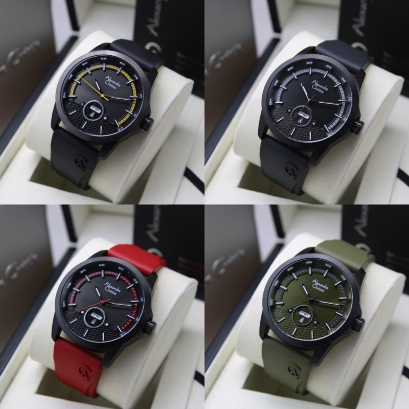 JAM TANGAN PRIA ALEXANDRE CHRISTIE AC 6656 ME ORIGINAL RUBBER / AC6656 / 6656