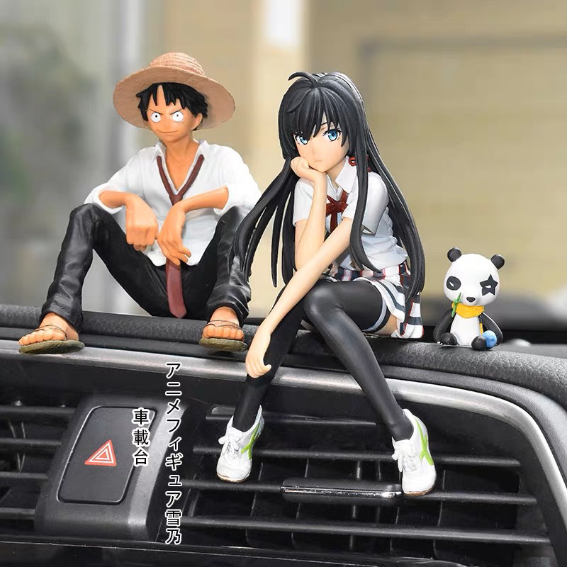 Pajangan Dashboard One Piece Luffy &amp; Snow Hiasan dekorasi Mobil Premium