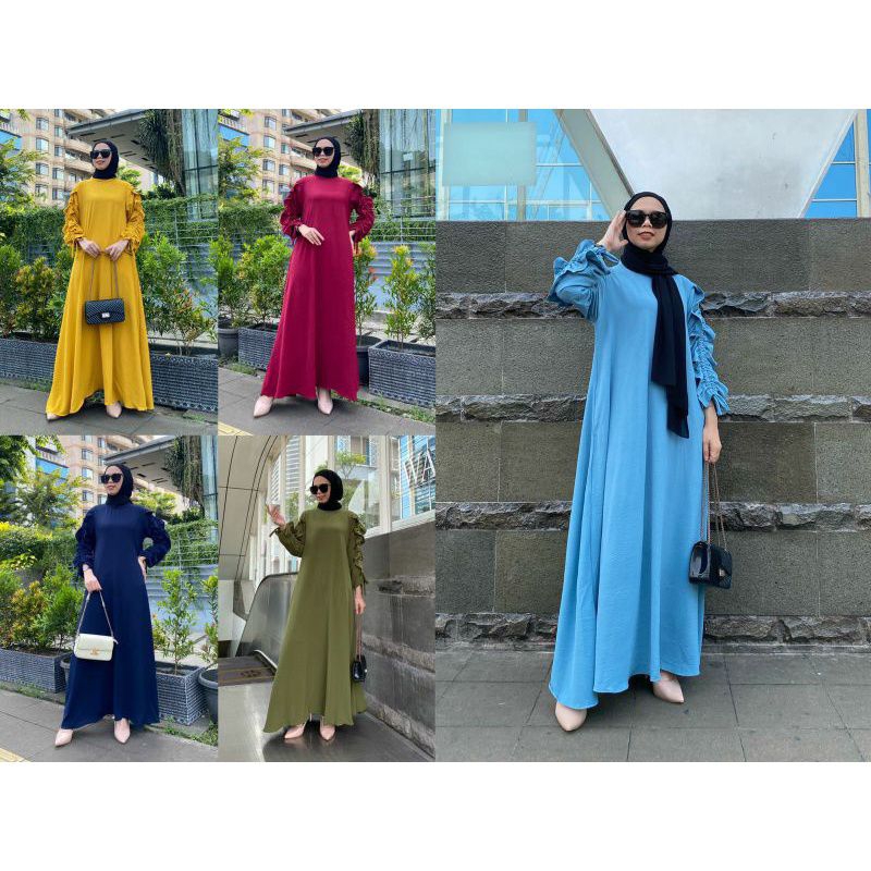 𝐏𝐆𝐌𝐓 • ZULFA MAIRA MALLA DRESS MAXY GAMIS CRINKLE AIRFLOW PREMIUM LENGAN SERUT