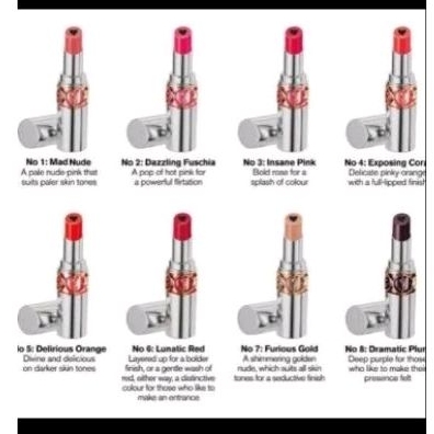 YSL volupte plump in colour & rock shine lipstick