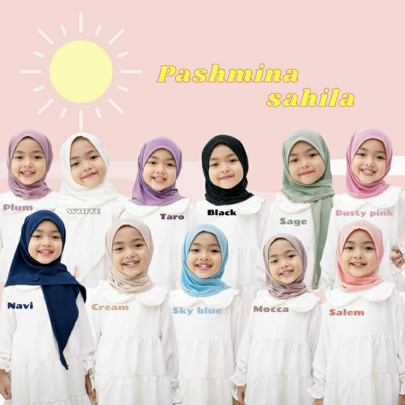 SAHILA PASMINA PASHMINA PASHILA INSTAN ANAK BAHAN JERSEY PREMIUM KEKINIAN