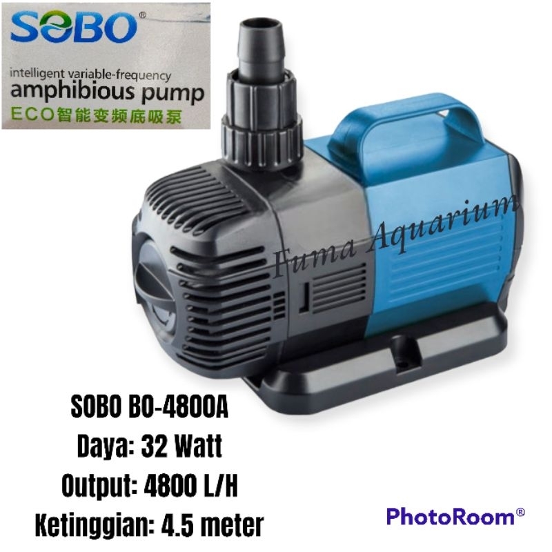 SOBO 4800 BO-4800A Pompa Besar Kolam Waterfall 32 Watt Naik 4,5m Submersible Pump Water Pump Power Head