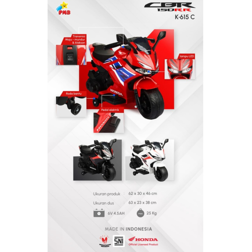 MOTOR AKI SERI K615C - HONDA CBR 150RR (Officially licensed by Honda) motoran anak aki