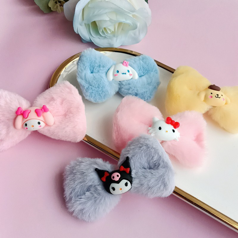 Jepit Karet Jedai Rambut Anak Import Model Sanrio Family